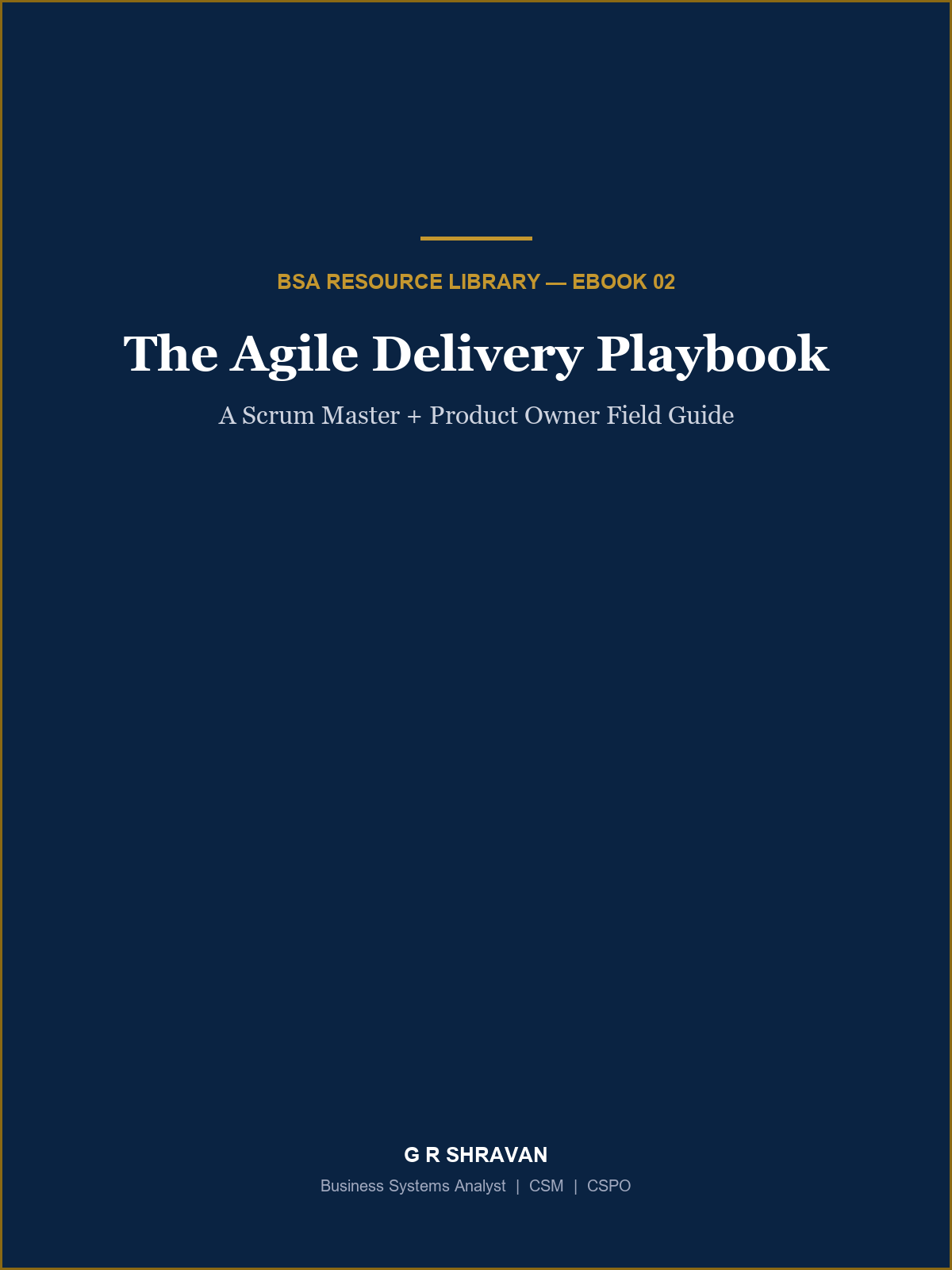 Cover of The Agile Delivery Playbook: A Scrum Master + Product Owner Field Guide