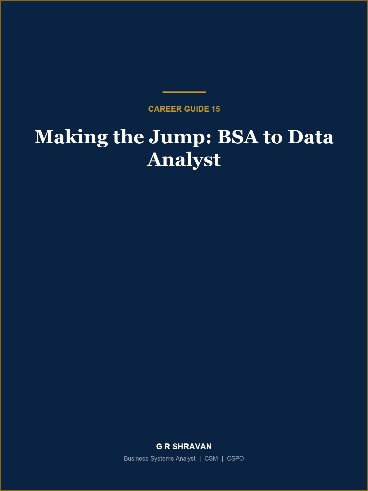 Cover of Making the Jump: BSA to Data Analyst