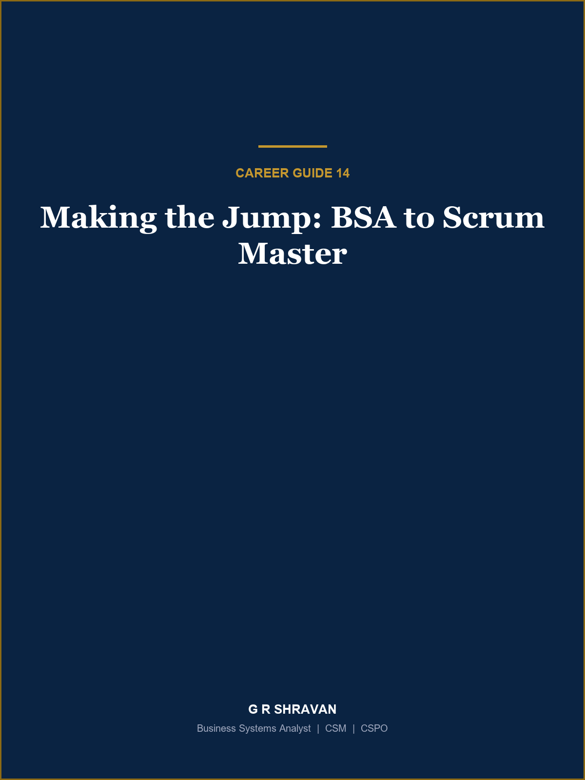 Cover of Making the Jump: BSA to Scrum Master