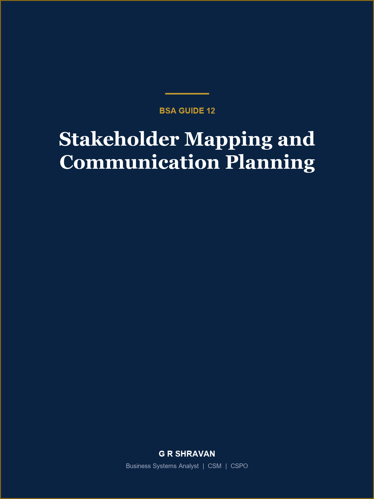 Cover of Stakeholder Mapping and Communication Planning